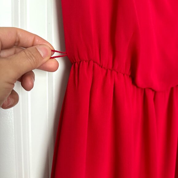 BCX | Women’s Short Fit & Flare Little Red Dress w cinched waist | Red | Size: M - Picture 11 of 11